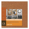 Cork Bulletin Board Tiles, 1 Ft x 1 Ft, Brown Surface, Frameless, 4/Pack