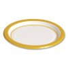 Medium-Weight Paper Plates, 6" Dia, White/Yellow, 500/Carton