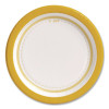 Medium-Weight Paper Plates, 6" Dia, White/Yellow, 500/Carton