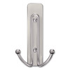 Large Double Bath Hooks, Metal, Satin Nickel, Supports 4 Lb