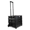 Collapsible Mobile Storage Crate, Plastic, 18.25 x 15 x 18.25 To 39.37, Black