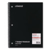 Wirebound Notebook, 1-Subject, Wide/Legal Rule, Black Cover, (70) 10.5 x 8 Sheets