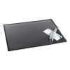 Desk Pad With Transparent Frost Lift-Top Overlay, Antimicrobial Product Protection, 24" x 19", Black