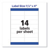 Easy Peel White Address Labels W/ Sure Feed Technology, Laser Printers, 1.33 X 4, White, 14/Sheet, 100 Sheets/Box