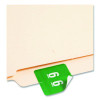 Numerical End Tab File Folder Labels, 6, 1.5 X 1.5, Green, 250/Roll