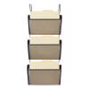 Mesh Three-Pack Wall Files, 3 Sections, Letter Size, 14.13" x 3.38" x 8.5", Black