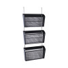 Mesh Three-Pack Wall Files, 3 Sections, Letter Size, 14.13" x 3.38" x 8.5", Black