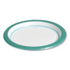 Everyday Paper Plates, 8.5" Dia, White/Teal, 125/Pack