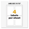 Ultraduty Ghs Chemical Waterproof And Uv Resistant Labels, 3.5 X 5, White, 4/Sheet, 50 Sheets/Box
