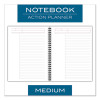 Wirebound Guided Business Notebook, Action Planner Project-Management Format, Dark Gray Cover, (80) 9.5 x 7.5 Sheets