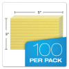Ruled Index Cards, 3 X 5, Canary, 100/Pack
