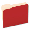 Interior File Folders, 1/3-Cut Tabs: Assorted, Letter Size, Red, 100/Box