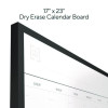 Magnetic Steel Dry Erase Combo Board, Monthly Planning/Scheduling, 23" x 17", White/Natural Surface, Black Aluminum Frame