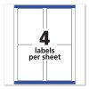 Shipping Labels W/ Trueblock Technology, Inkjet Printers, 3.5 X 5, White, 4/Sheet, 25 Sheets/Pack