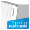 Twin-Pocket Folder With Prong Fasteners, Accommodates (135) 11 x 8.5 Sheets, Gray, 25/Box