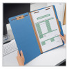 Pressboard Classification Folders, 2/5-Cut Tab, Expands 2", 1 Divider, 4 Fasteners, Legal Size, Cobalt Blue, 10/Box