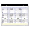 Quicknotes Desk Pad, 22 x 17, White/Blue/Yellow Sheets, Black Binding, Clear Corners, 13-Month: Jan 2026 To Jan 2027
