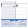 Quicknotes Desk Pad, 22 x 17, White/Blue/Yellow Sheets, Black Binding, Clear Corners, 13-Month: Jan 2026 To Jan 2027
