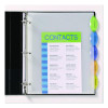 Insertable Style Edge Tab Plastic 1-Pocket Dividers, 5-Tab, 11.25 x 9.25, Translucent, 1 Set