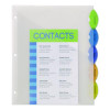 Insertable Style Edge Tab Plastic 1-Pocket Dividers, 5-Tab, 11.25 x 9.25, Translucent, 1 Set