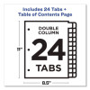 Customizable Toc Ready Index Double Column Multicolor Tab Dividers, 24-Tab, 1 To 24, 11 x 8.5, White, 1 Set