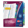Customizable Toc Ready Index Double Column Multicolor Tab Dividers, 24-Tab, 1 To 24, 11 x 8.5, White, 1 Set