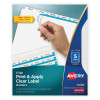 Print And Apply Index Maker Clear Label Dividers, 5-Tab, White Tabs, 11 x 8.5, White, 5 Sets