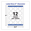 Round Print-To-The Edge Labels With Surefeed And Easypeel, 2" Dia, Matte White, 300/Pack