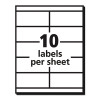 Copier Mailing Labels, Copiers, 2 X 4.25, White, 10/Sheet, 100 Sheets/Box