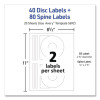 Laser Cd Labels, Matte White, 40/Pack