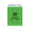 High-Visibility Permanent Laser Id Labels, 1 x 2.63, Neon Green, 750/Pack