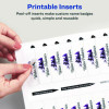 The Mighty Badge Name Badge Inserts, 1 X 3, Clear, Laser, 20/Sheet, 5 Sheets/Pack