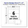 Clip-Style Name Badge Holder With Laser/Inkjet Insert, Top Load, 4 X 3, White, 100/Box