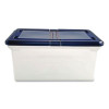 Extra-Capacity 28" File Tote, Letter Files, 23.25" X 14.25" X 10.63", Clear/Navy