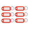 Key Tags Label Window, 0.88 X 0.19 X 2, Red, 6/Pack