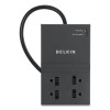 Home/Office Surge Protector, 8 Ac Outlets, 12 Ft Cord, 3,390 J, Dark Gray