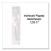 Individually Wrapped Mediumweight Cutlery, Spoon, Plastic, White, 1,000/Carton