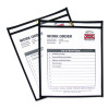 Stitched Shop Ticket Holders, Super Heavy-Duty, Top Load 8.5 x 11 Insert, Clear Front, Black Border, 25/Box