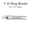 Premier Easy Open Clearvue Locking Slant-D Ring Binder, 3 Rings, 1" Capacity, 11 X 8.5, White