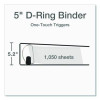 Premier Easy Open Clearvue Locking Slant-D Ring Binder, 3 Rings, 5" Capacity, 11 X 8.5, Black