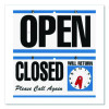 Open/Closed Outdoor Sign, 11.6 x 6, Blue/White/Black