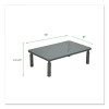 Adjustable Rectangular Monitor Stand, 14" x 9" x 3.25" To 5.25", Black, Supports 44 Lbs