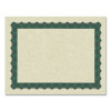 Metallic Border Certificates, 11 X 8.5, Ivory/Green With Green Border, 100/Pack