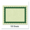Metallic Border Certificates, 11 X 8.5, Ivory/Green With Green Border, 100/Pack