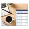 Recycled Contempo Desk Pad Calendar, 22 x 17, White/Blue Sheets, Blue Binding, Blue Corners, 12-Month (Jan To Dec): 2026