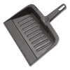 Heavy-Duty Plastic Dust Pan, 12 x 12, Black