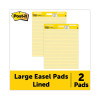 Vertical-Orientation Self-Stick Easel Pads, Presentation Format (1.5" Rule), (30) Yellow 25 x 30 Sheets, 2/Carton