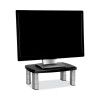Adjustable Height Monitor Stand, 15" x 12" x 2.63" To 5.78", Black/Silver, Supports Up To 80 Lbs