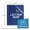 Clear Front Linen Report Cover, Three-Prong Fastener, 0.5" Capacity, 8.5 X 11, Clear/Navy, 25/Box