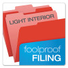 Colored File Folders, 1/3-Cut Tabs: Assorted, Letter Size, Red/Light Red, 100/Box